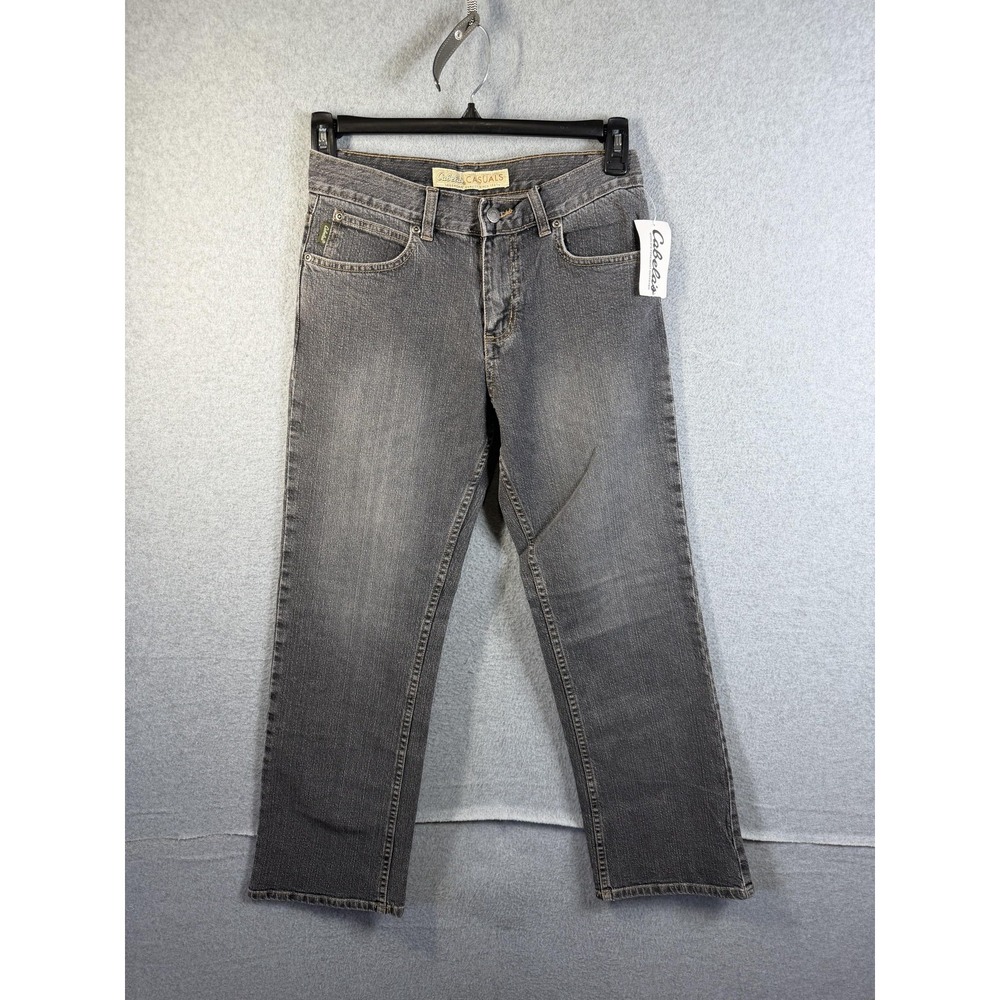 Cabela's Jeans Womens 6 Short Gray High Rise Relaxed Straight Stretch Denim